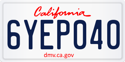 CA license plate 6YEP040