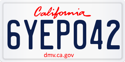 CA license plate 6YEP042