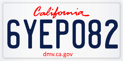 CA license plate 6YEP082