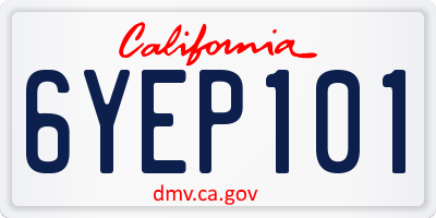 CA license plate 6YEP101