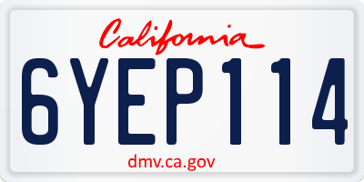 CA license plate 6YEP114