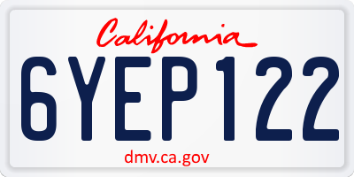 CA license plate 6YEP122
