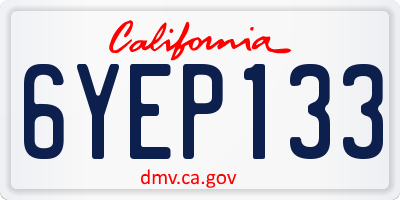 CA license plate 6YEP133