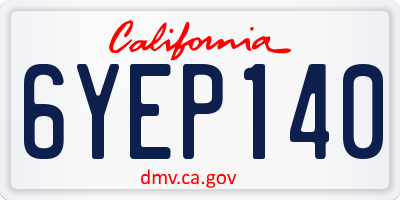 CA license plate 6YEP140