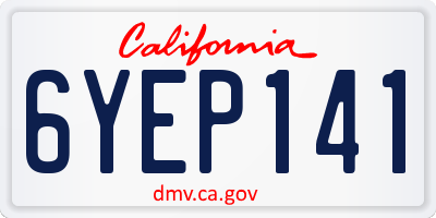 CA license plate 6YEP141
