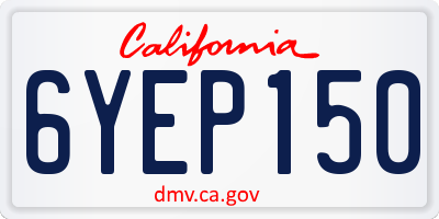 CA license plate 6YEP150