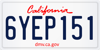 CA license plate 6YEP151