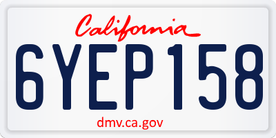 CA license plate 6YEP158