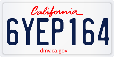 CA license plate 6YEP164