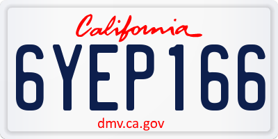 CA license plate 6YEP166