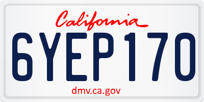 CA license plate 6YEP170