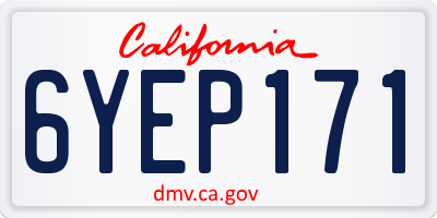 CA license plate 6YEP171
