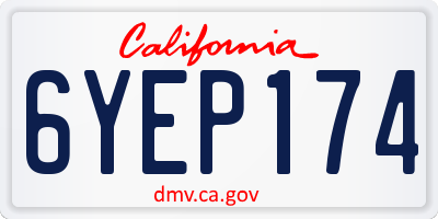 CA license plate 6YEP174