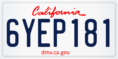 CA license plate 6YEP181