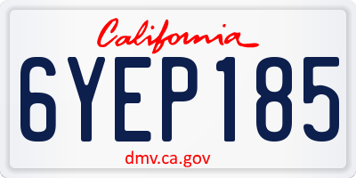 CA license plate 6YEP185
