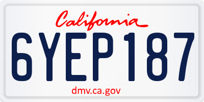 CA license plate 6YEP187