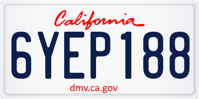 CA license plate 6YEP188