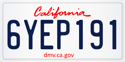 CA license plate 6YEP191