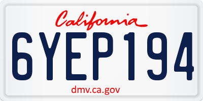 CA license plate 6YEP194