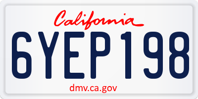 CA license plate 6YEP198