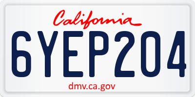CA license plate 6YEP204