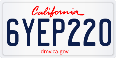 CA license plate 6YEP220