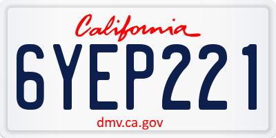 CA license plate 6YEP221