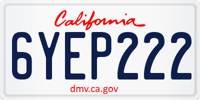 CA license plate 6YEP222