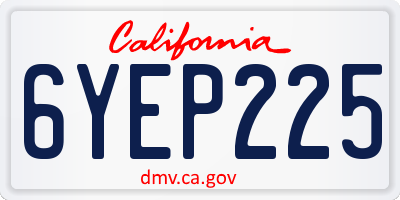 CA license plate 6YEP225