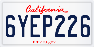 CA license plate 6YEP226