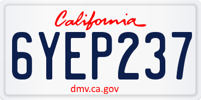 CA license plate 6YEP237