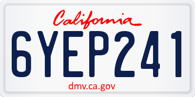 CA license plate 6YEP241