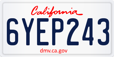 CA license plate 6YEP243