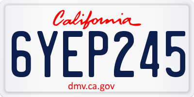 CA license plate 6YEP245