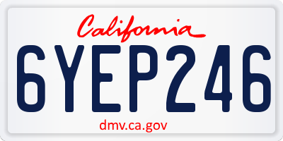 CA license plate 6YEP246