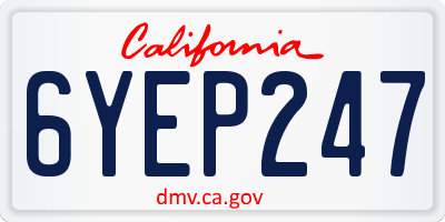 CA license plate 6YEP247