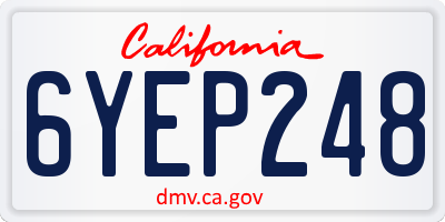 CA license plate 6YEP248