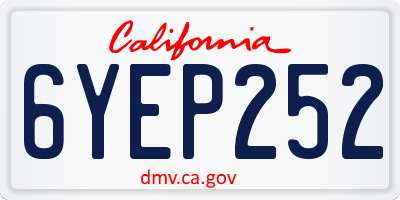 CA license plate 6YEP252