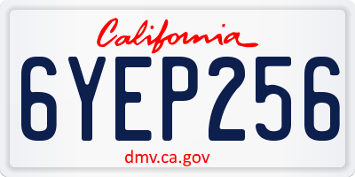 CA license plate 6YEP256