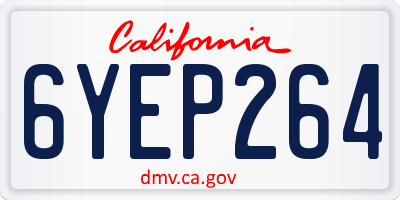 CA license plate 6YEP264