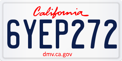 CA license plate 6YEP272