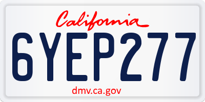 CA license plate 6YEP277
