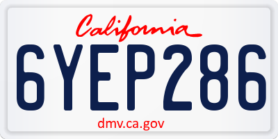 CA license plate 6YEP286