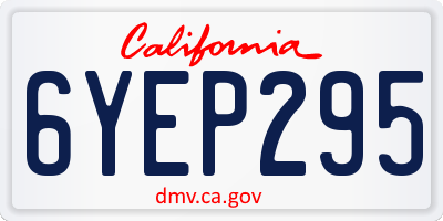 CA license plate 6YEP295