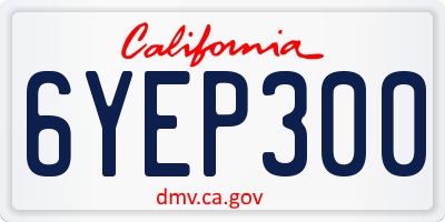 CA license plate 6YEP300