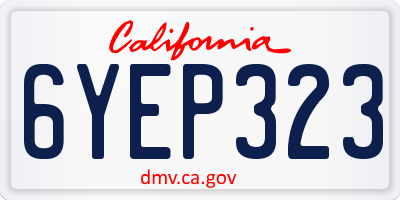 CA license plate 6YEP323