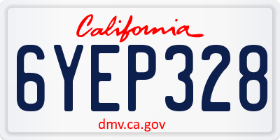 CA license plate 6YEP328