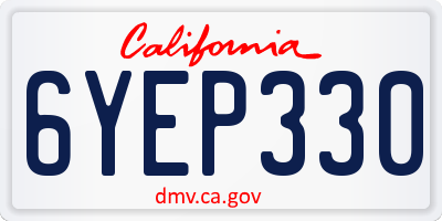 CA license plate 6YEP330