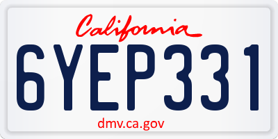 CA license plate 6YEP331