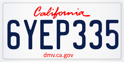 CA license plate 6YEP335